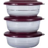 Tupperware Kristal Kase 3lü Mor Kapak