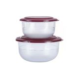 Tupperware Kristalin Servis 2'li Set Bordo 2,1 x 3,5 Lt.