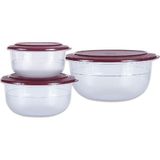 Tupperware Kristalin Servis 3'lü Set Bordo3,5 x 2,1 x 1,1 Lt.