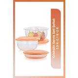 Tupperware Kristralin Servis Seti Şeftali 3.5 lt -2.1 lt -2 lt