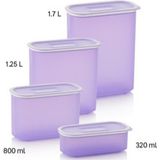 Tupperware Lila 4'lü Oval Saklama Kabı