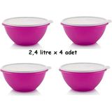 Tupperware Mucize Kap 4x2.4 lt Pembe Hazırlama Saklama Kabı