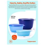 Tupperware Mucize Şeker Saklama Ve Servis Kabı 3 Lü Set Yeni Renkler Mavi