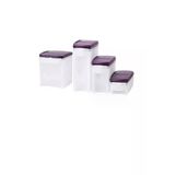 Tupperware Oval Dizayn 4'Lü Set Mürdüm