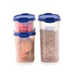 Tupperware Oval Set 3lü Kuru Gıda Kabı 500-1.1-1.7 Mavi