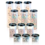 Tupperware Oval Yuvarlak Siyah 12 li Set ESC