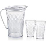 Tupperware Pırlanta Sürahi Bardak Set Şeffaf Sürahi 2 Lt 2 X Bardak