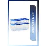 Tupperware Şeffaf 4'lü Lacivert Saklama Kabı