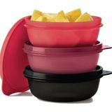 Tupperware Şeker Kap 300ml 3'lü Kırmızı Bordo Siyah