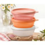 Tupperware Şeker Kaplar 300 ml 3'lü Set (Toz Pembe / Yavruağzı / Şeffaf Beyaz) - Renkli
