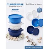 Tupperware Şeker Kaplar 3'lü Saklama Kabı Seti 300 ml - Mavi / Lacivert / Şeffaf - Renkli