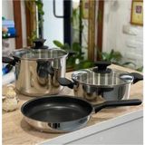 Tupperware Universal Tencere Seti (7 Lt- 4 Lt -24CM Tava) - 24 CM - Gri