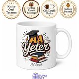 Tupya Gift Aa Yeter Yazılı Komik Üniversite Kupası Baskılı Hediye Bardak Kupa - Adet - Beyaz