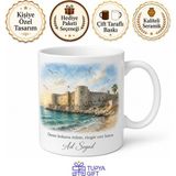 Tupya Gift Adana Yumurtalık Ayas Kalesi Deniz Havası Seramik Kupa Bardak Hediye - Adet - Beyaz