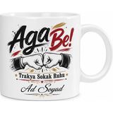 Tupya Gift Aga Be Yazılı Trakya Sokak Ruhu Eğlenceli Arkadaş Kahve Kupası Hediye - Adet - Beyaz