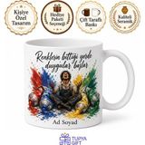 Tupya Gift Akrilik Boya Tüpleri Sıkılmış Çizimli Sanatçı Kupa Bardak Hediye - Adet - Beyaz
