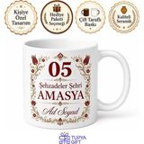 Tupya Gift Amasya Plakalı Şehzadeler Şehri Isimli Geleneksel Hediye Kupa Bardak - Adet - Beyaz