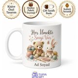 Tupya Gift Amigurumi Örgü Oyuncak Yapımı Tığ Işi Sevenlere Özel Tasarım Hediye Kupa Bardak - Adet - Beyaz