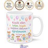 Tupya Gift Anaokulu Öğretmeni Kişiye Özel Baskılı Kupa Bardak Öğretmenler Günü Hediyesi - Adet - Beyaz