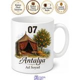 Tupya Gift Antalya Plakalı Yörük Çadırı ve Portakal Ağacı Yazlık Kupa Bardak Hediye - Adet - Beyaz