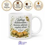 Tupya Gift Antep Baklavası Yanında Şekersiz Çay İçenlere Fıstık Yeşili Kupa Bardak Hediye