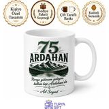 Tupya Gift Ardahan Plakalı Isimli Hediyelik Kupa Bardak - 75 Plaka Özel Tasarım Hediye - Adet - Beyaz