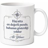 Tupya Gift Babam Rol Modelim Yazılı Kupa Bardak Babalar Günü Hediyesi Özel Tasarım - Adet - Beyaz