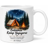 Tupya Gift Babamla Kamp Yapıyoruz Yazılı Kupa Bardak Babalar Günü Hediyesi - Adet - Beyaz