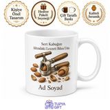 Tupya Gift Badem Kıracağı Kullananlara Özel Tasarım Datça Bademi Sert Kabuk Kırıcı Hediye Kupa Bardak
