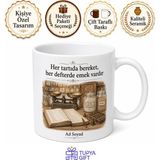 Tupya Gift Bakkal Amca Veresiye Defteri Tartı Nostaljik Esnaf Kupa Bardak Hediye - Adet - Beyaz