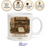 Tupya Gift Bakkala Veresiye Defteri Tartı Aleti Nostaljik Dükkan Çay Kupası Hediye Bardak - Adet - Beyaz
