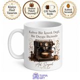 Tupya Gift Barista Espresso Makinesi Süt Köpüğü Temalı Kahve Kupa Bardak Hediye
