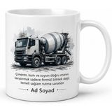 Tupya Gift Beton Santrali Operatörü Çimento Kum Suyun Doğru Oranını Karıştıran Çay Kupası Hediye - Adet - Beyaz