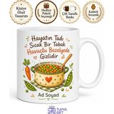 Tupya Gift Bezelye Yemeği Yiyenlere Havuçlu Bezelye Sulu Yemek Ev Yemekleri Kupa Hediye - Adet - Beyaz