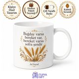 Tupya Gift Buğday Kullananlara Aşurelik Keşkeklik Anadolu Buğdayı Temalı Porselen Kupa Bardak Hediye