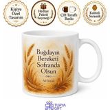 Tupya Gift Buğday Yemeği Keşkek Yarma Aşurelik Buğday Temalı Kupa Bardak Hediye - Adet - Beyaz