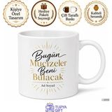 Tupya Gift Bugün Mucizeler Beni Bulacak Motivasyon Sözlü Çay Kupası Hediye Bardak - Adet - Beyaz