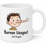 Tupya Gift Burnun Uzuyor Esprili Gönderme Kupa Bardak Komik Hediye Yalan Söyleme - Adet - Beyaz