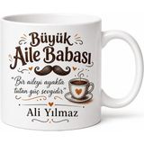 Tupya Gift Büyük Aile Babası Yazılı Eğlenceli Kupa Bardak Babalar Günü Hediye - Adet - Beyaz