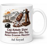 Tupya Gift Cağ Kebabı Şişini Düşürenlere Oltu Taşı Karası Erzurum Macerası Kupa Hediye - Adet - Beyaz