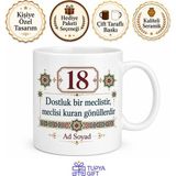 Tupya Gift Çankırı Plakalı Yaren Meclisi Temalı Geleneksel Dostluk Kupası Hediye Kupa Bardak - Adet - Beyaz