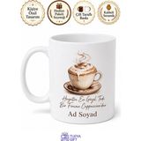 Tupya Gift Cappuccino Severlere Özel Bol Köpüklü Kahve Çikolata Tozlu Baskılı Kupa Bardak Hediye - Adet - Beyaz