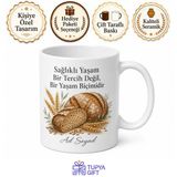 Tupya Gift Çavdar Ekmeği Diyet Sağlıklı Un Temalı Kupa Bardak Hediye Çavdar Yemeği Yiyenlere