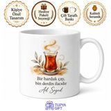 Tupya Gift Çay Tiryekilerine Özel Çay Saati Temalı Seramik Kupa Bardak Hediye