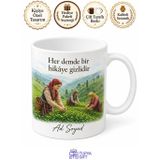 Tupya Gift Çay Toplama Temalı Rize Kupası Özel Baskılı Porselen Kupa Bardak Hediye