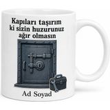 Tupya Gift Çelik Kapı Montajcısına Esprili Kupa Güvenlik Kilidi Kapı Taşıma Hediye Bardak - Adet - Beyaz