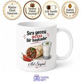 Tupya Gift Çiğ Köfte Dürüm Yanında Ayran İçenlere Sıra Gecesi Acısı Kupa Hediye Bardak