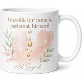 Tupya Gift Cilt Bakım Rutini Nemlendirici Serum Parlayan Cilt Kupa Bardak Hediye - Adet - Beyaz