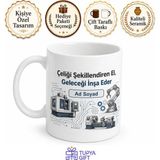 Tupya Gift Cnc Tezgahları Otomasyon Robotik Üretim Makine Dergileri Temalı Kupa Bardak Hediye - Adet - Beyaz