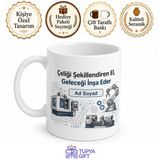 Tupya Gift CNC Tezgahları Otomasyon Robotik Üretim Makine Dergileri Temalı Kupa Bardak Hediye